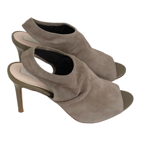 COLE HAAN Gray Suede Open-Toe Slingback Heel Size 6.5 - Picture 8 of 8